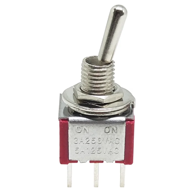 2 PCS Push-button switch MTS-202 Red lever arm switch Pin selector Power switch Six-pin two-position