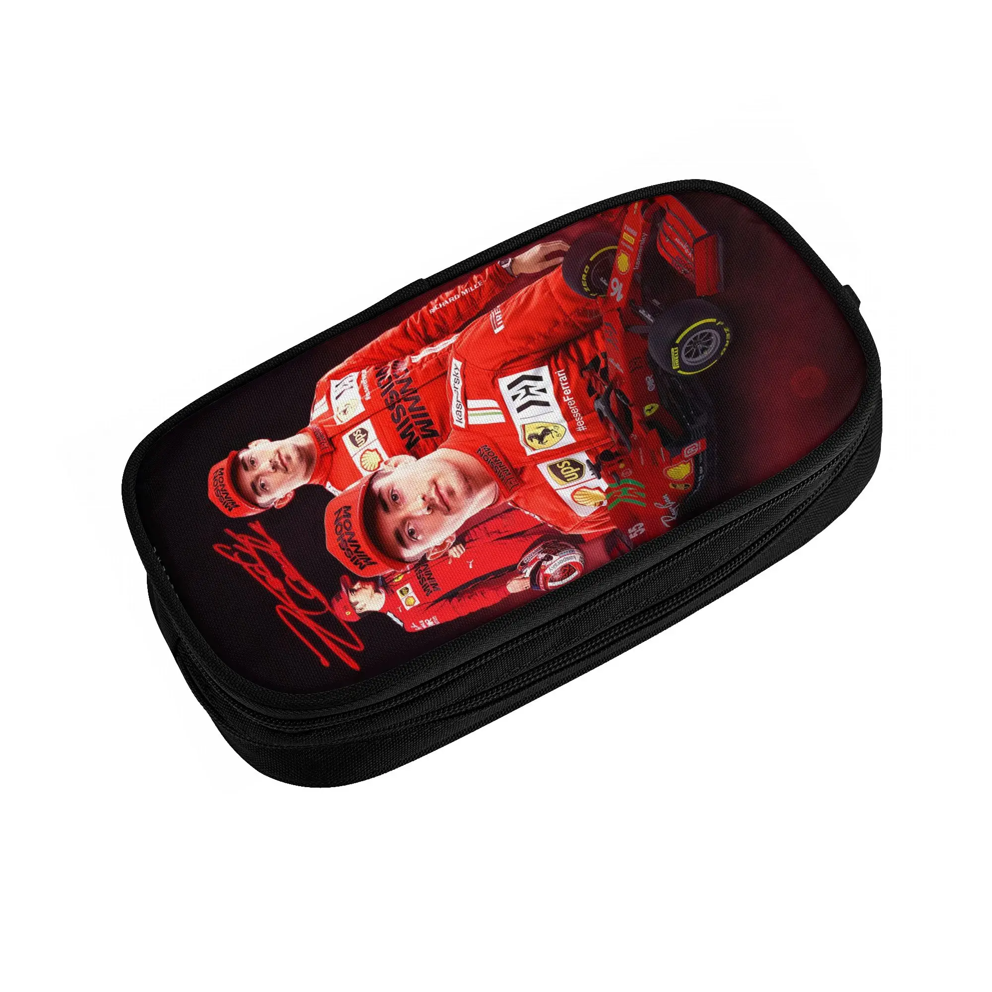 C-Charless Cute Cool Race Car Competition L-Leclercs Charles Leclerc Pencil Case for Monegasque Driver Pen Bag Box Stationery