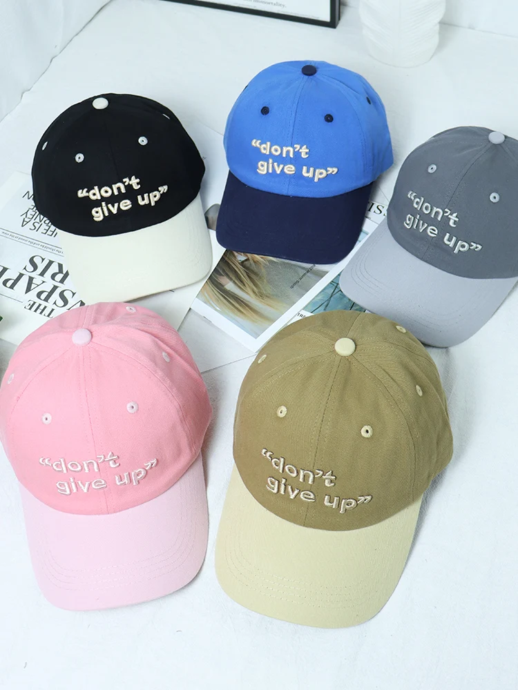 New Color Matching Baseball Cap Ladies All Match Show Face Small Deep Hat Embroidery Letters High-grade Men's Mandibular Caps