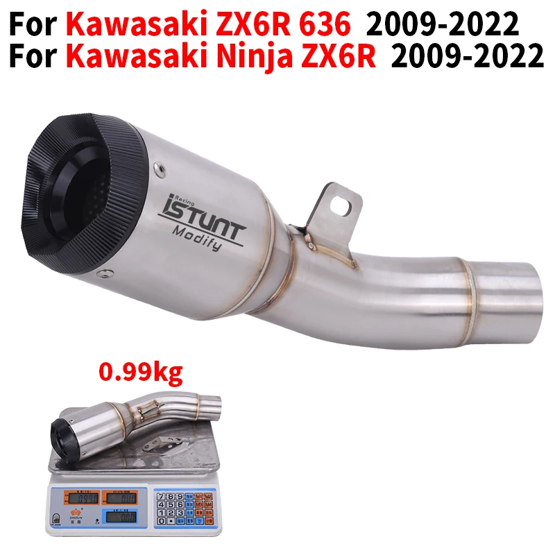 

Motorcycle Exhaust System Escape Mid Link Pipe Muffler Moto No DB Killer Slip On For kawasaki Ninja ZX6R 636 ZX 6R 2009 - 2022
