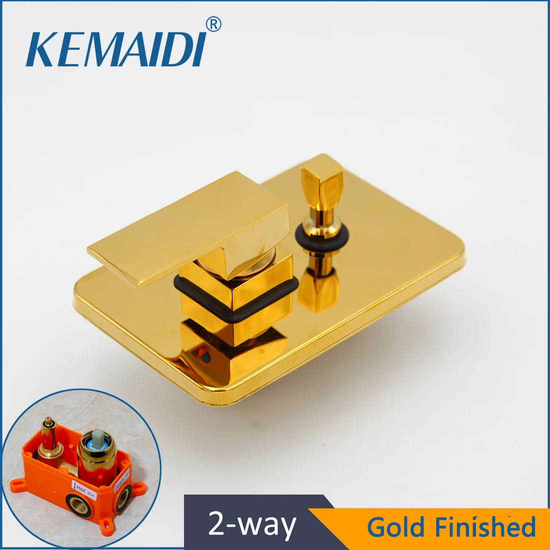 KEMAID  Zwart 8 12 16 Inch Douche Regenval Badkamer Douche Kraan Bad Regen Vierkante LED Licht Douchekop Douche Kraan set