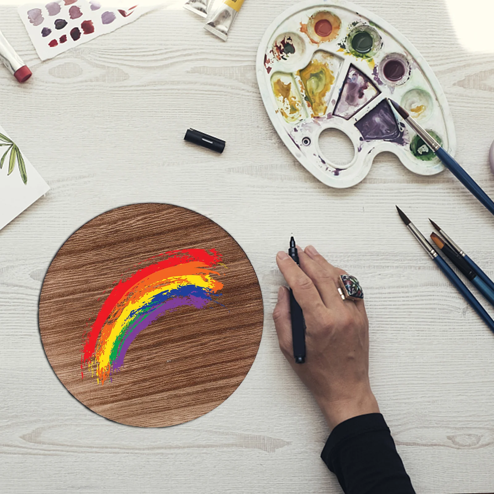 5 قطعة شرائح الخشب الطبيعي متعددة الوظائف لحامل عرض الحرف اليدوية والوقايات حامل عرض شرائح الخشب طويلة الأمد #1