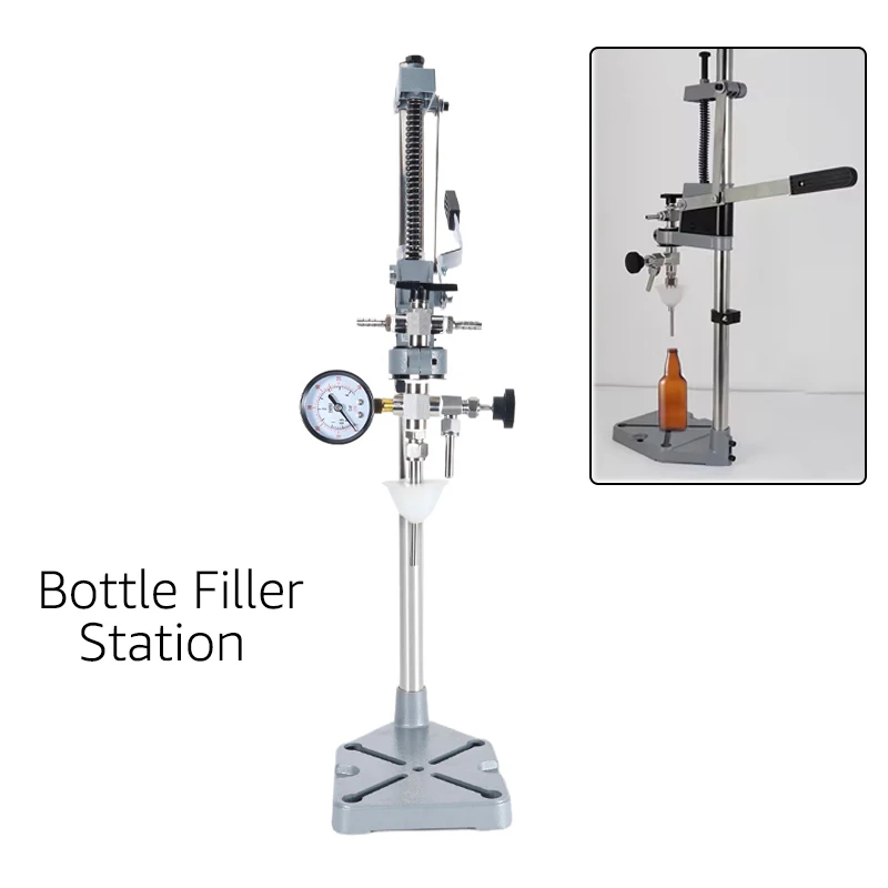 Beer Bottle Filling Station With Pressure Gauge,Counter Pressure Bottle Filler Station,0-60PSI Micro Brewery Beer Transfer Tools