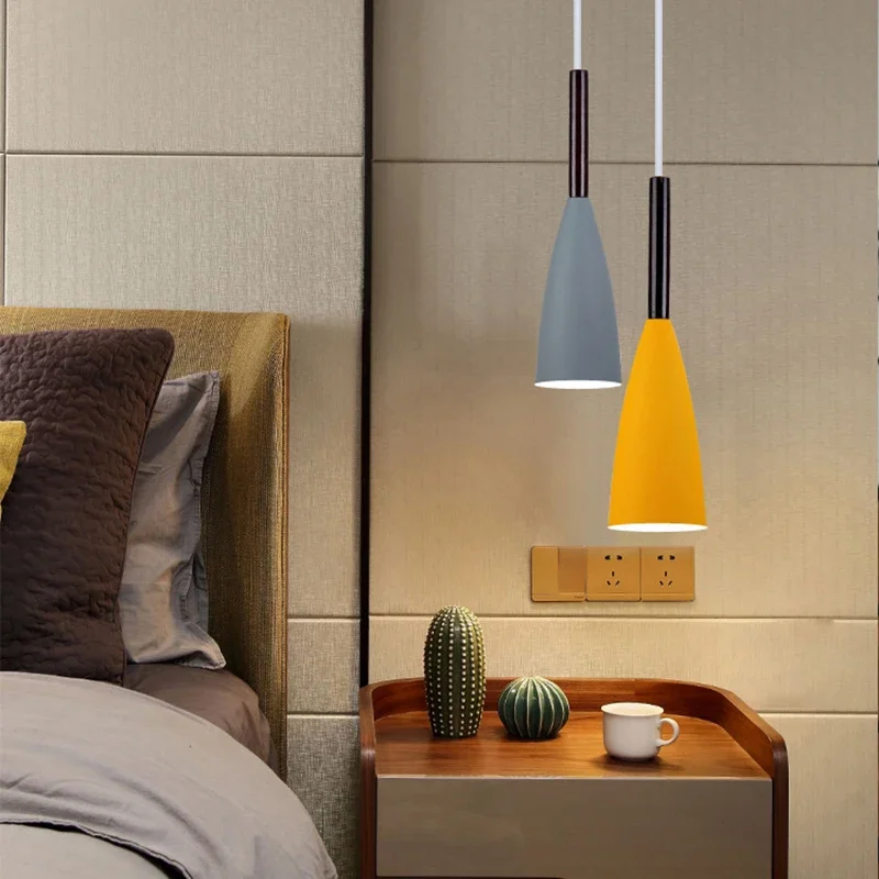 

E27 Pendant Light Simplicity Iron And Wood Hanging Lamp Indoor Home Bedroom Restaurant Bar Chandelier Illumine Room Decor