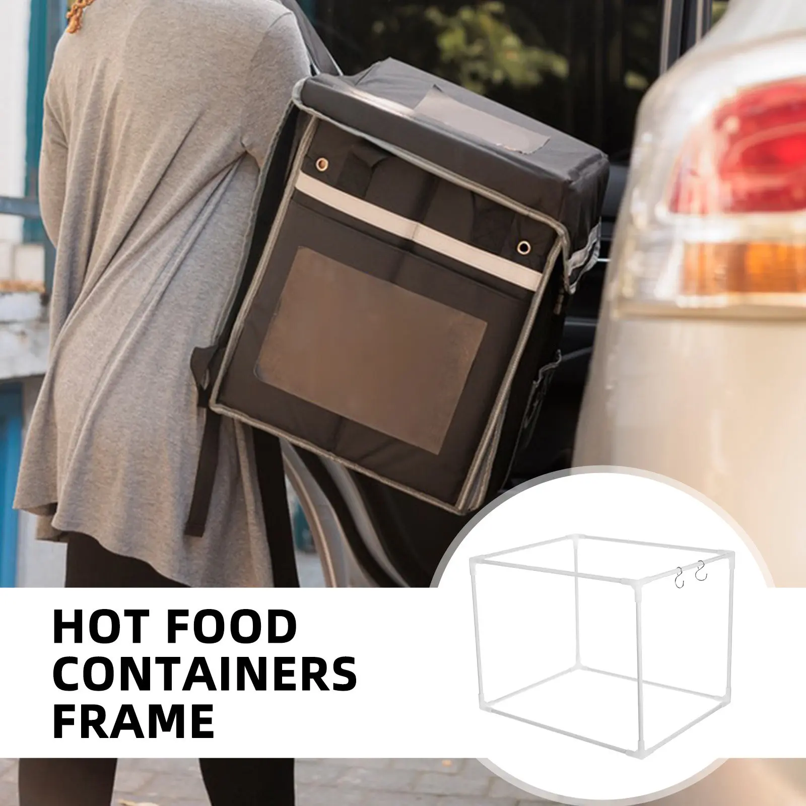 1Set Thermal Grocery Tote Support Frame Hollow Cube Plastic Inner Rod for Food Carrier Shipping Delivery Bag Mailing Bag Support view 4