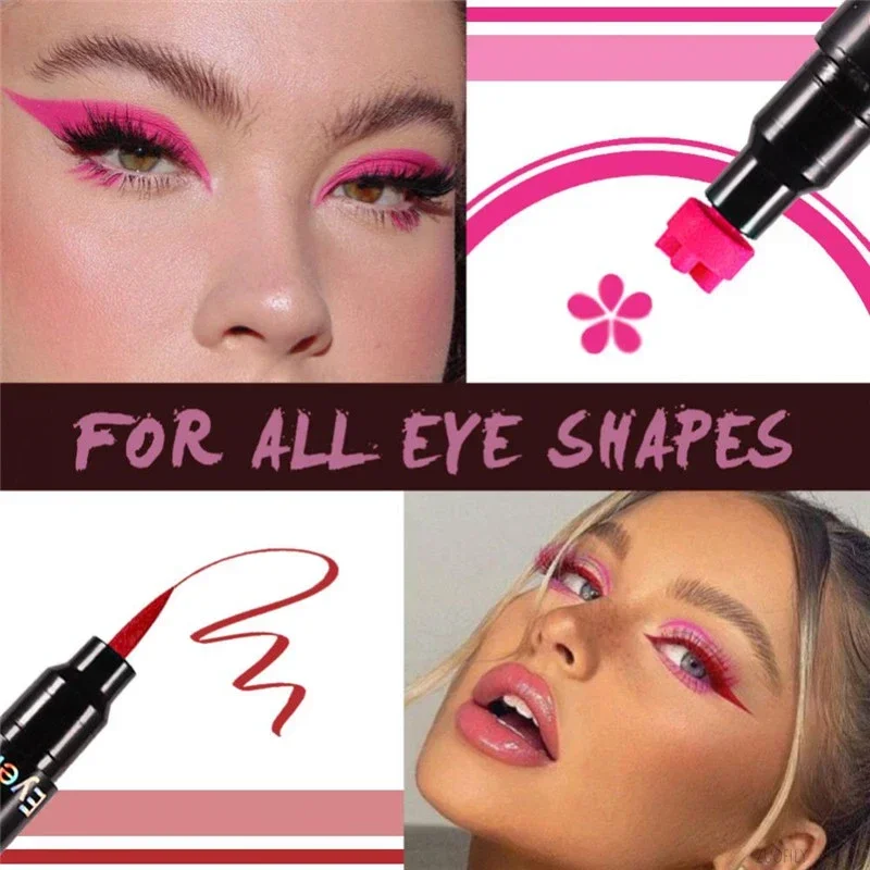 4pcs Double Head 2 In1 Waterproof Liquid Eyeliner Moon Star Heart Shapes Tattoo Stamp Quick To Dry Eye Liner Pencil Makeup Tool