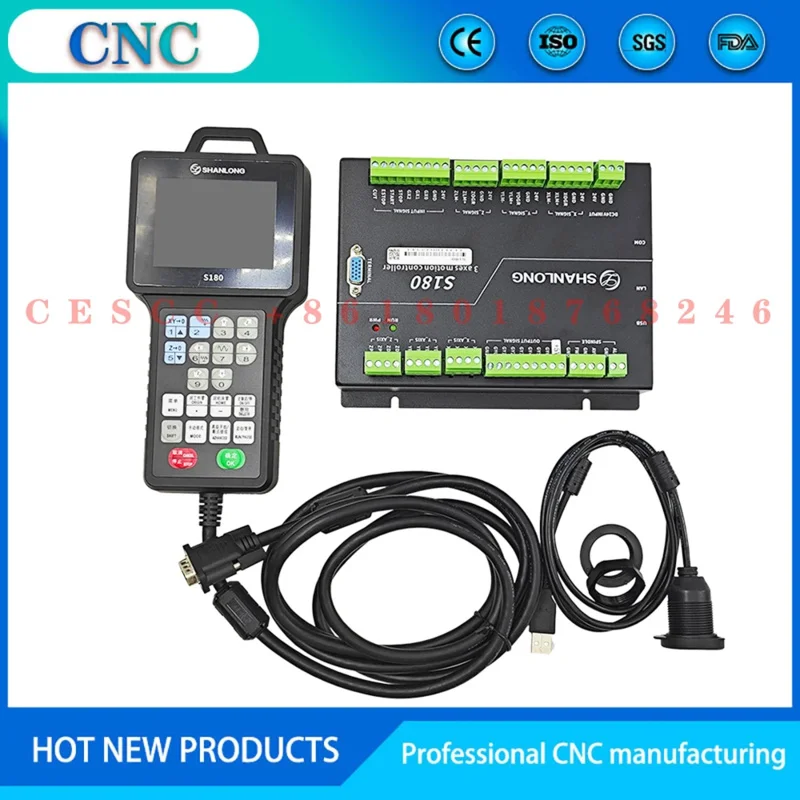 CNC Handheld Shanlong S180 3-Axis Linkage Motion Control System Color Display Offline Controller Replaces S100