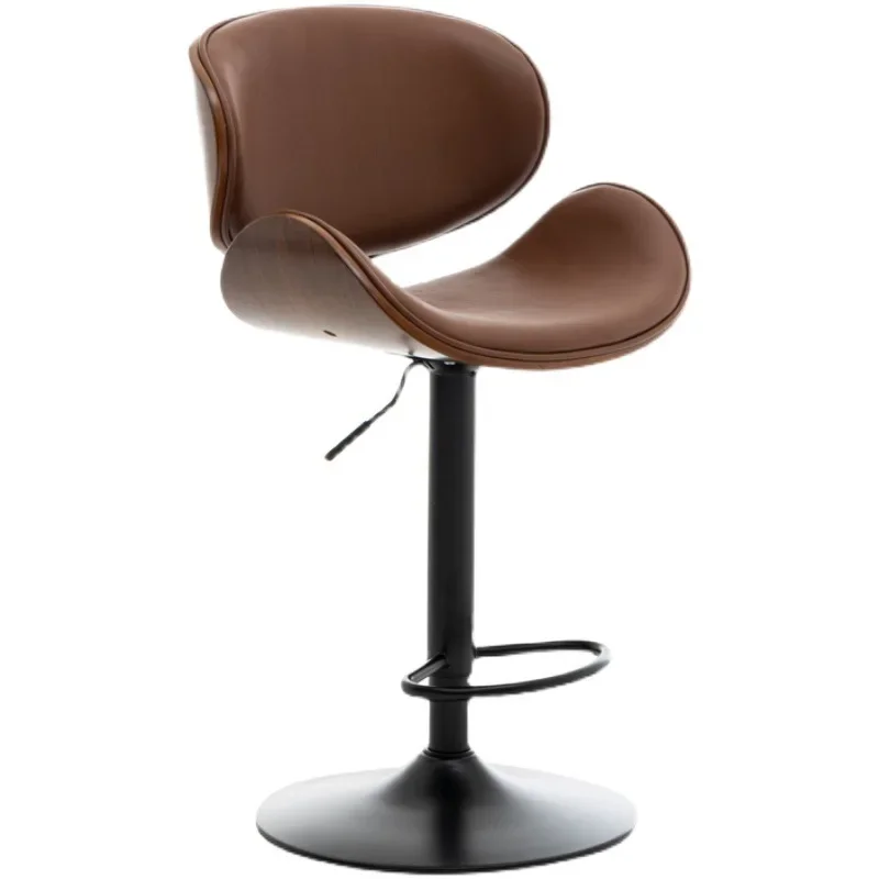 كرسي بار جلدي يرفع بار أوروبي، كرسي مرتفع للمكتب الأمامي للمنزل الفاخر الخفيف #1