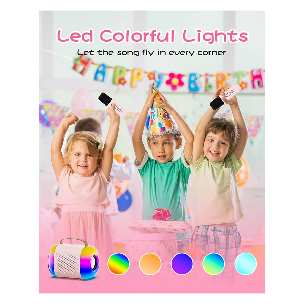 

Bluetooth Speaker Mini Karaoke Machine for Kids and Adults, Portable Bluetooth Speaker