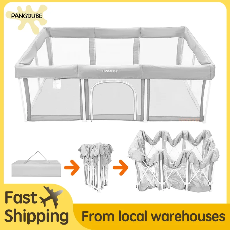 PANGDUBE Portable Baby Playpen Children Playground Foldable Baby Activities Fence Large Toddler Safety Fence Indoor Play Park