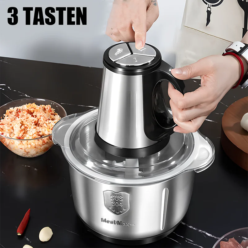 5L Electric Meat Grinders 5-leaves Food Crusher Stainless Steel Multifunctional Food Processor Vegetable Slicer Chopper Mincer