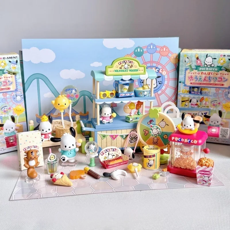 Sanrio Re-Ment Pochacco Parque de Diversões Caixa Cega Figuras de Ação - Bonito Dos Desenhos Animados Modelo Colecionável Brinquedos para Presente de Aniversário