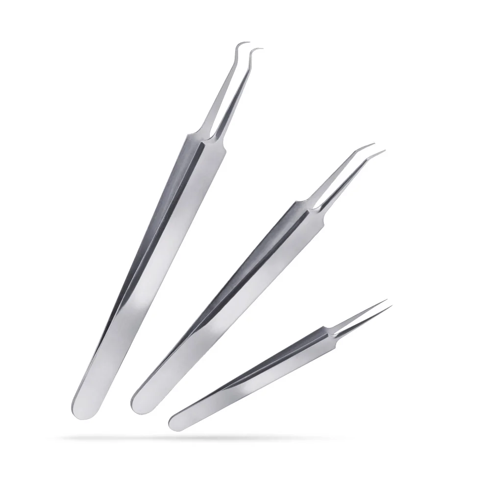 

Stainless Steel Blackhead Acne Blemish Pimple Extractor Remover Needles Bend Curved Blackhead Acne Clip Tweezer Face Care Tool