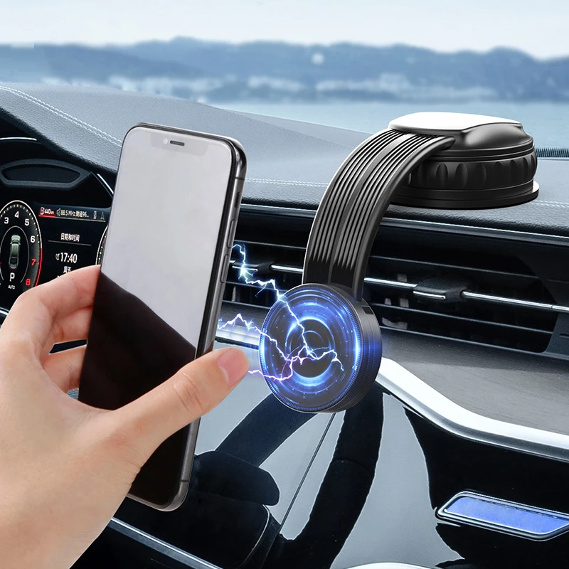 

Автомобильный держатель для телефона на присоске Hipacool, зажим для приборной панели или магнитный держатель для телефона, подставка со скрытым крючком, автомобильное хранилище для сумки-кошелька