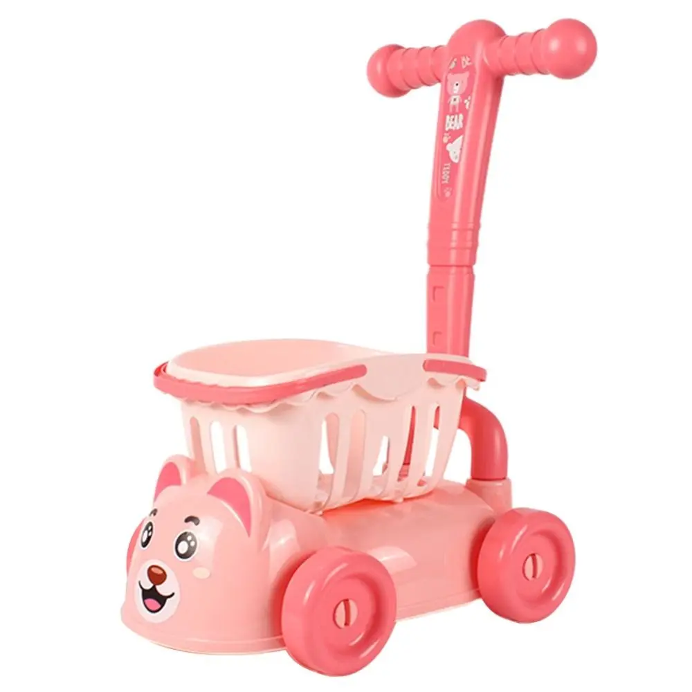 マルチカラーショッピングカートセット-25個-セット-1台のトロリー-ごっこ遊びショッピングプレイセット-収納容器-大型サイズ-ロールプレイング