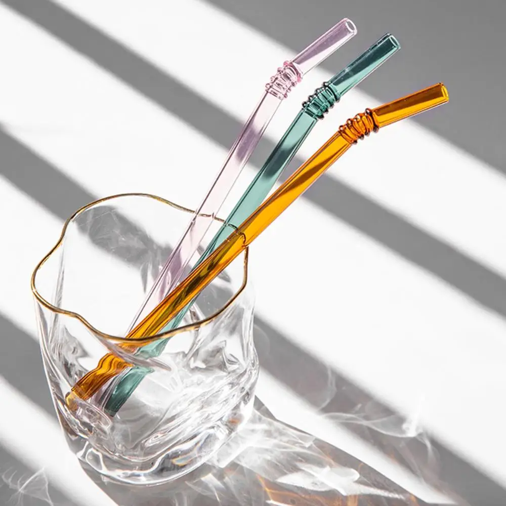 Aesthetic Glass Tableware Clear Party Supplies Drinking Straw Bar Tools Christmas Decoration