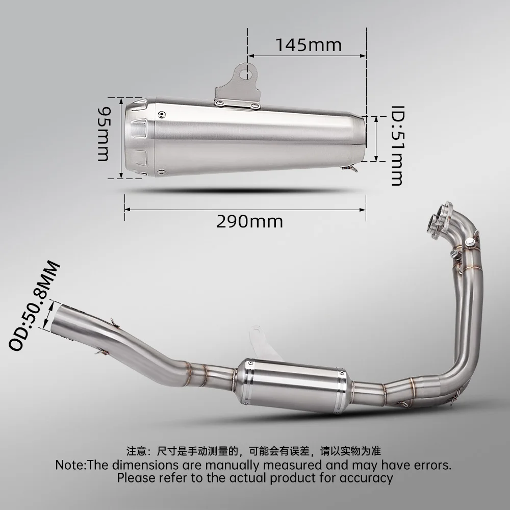 For RS660 RS-660 AW-30 51mm Motorcycle Stainless Steel Performance Full Section Exhaust System Complete Kit (2021-2024Years)