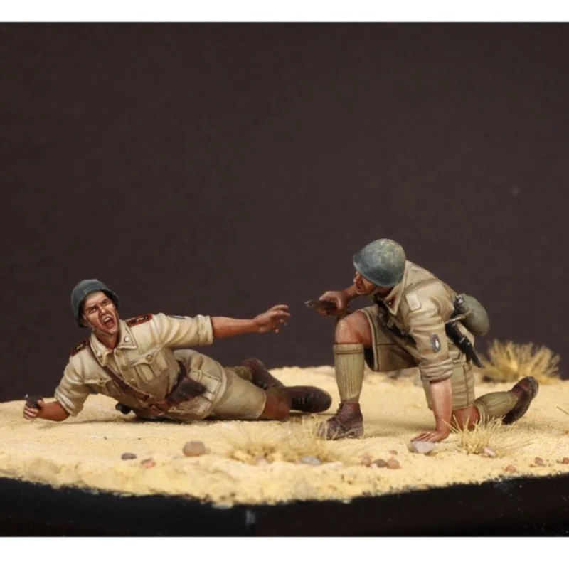 

1/35 Scale Resin Model Assembly Figure Kit Modeling Military North Africa 2 Person Figurine Miniature Unassembled Unpainted Toy