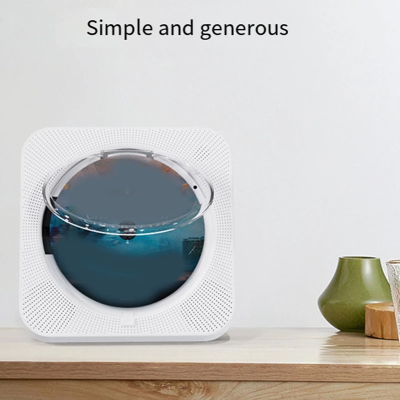 مشغل أقراص مضغوطة محمول KC-718 - بلوتوث، مكبرات صوت مزدوجة، راديو FM، USB، وضع سماعة الرأس، صوت ستيريو