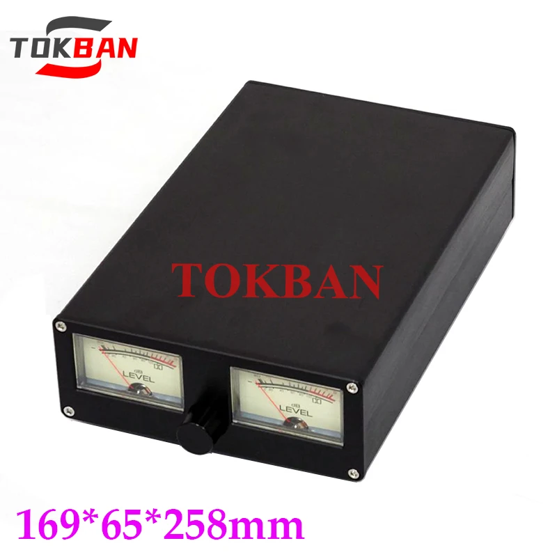 Tokban Audio 1658 169*65*258mm Aluminum Power Amplifier Chassis Enclosure Vu Meter Diy Vintage Home Amp Case Shell