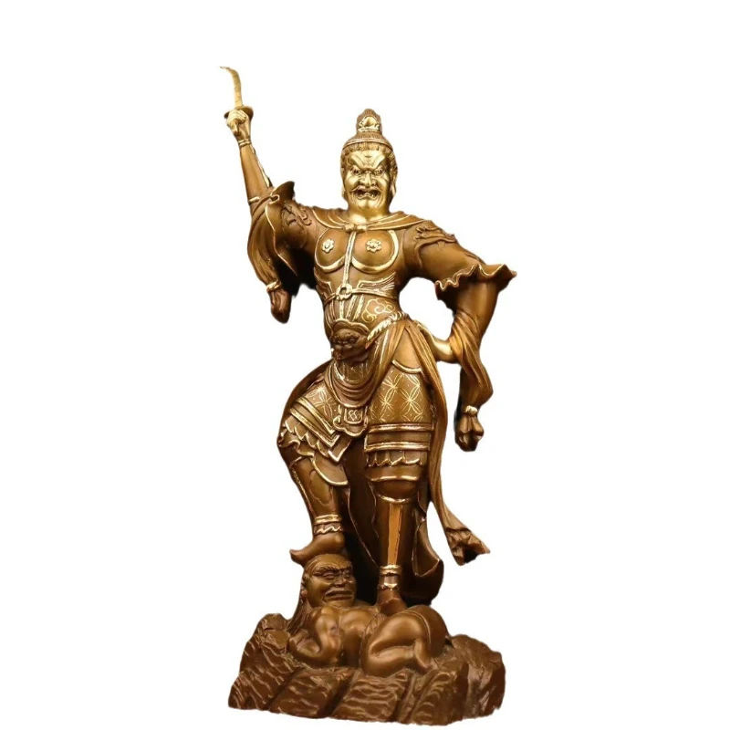 

All-copper Four Heavenly Kings Buddha statue ornament, a set of large-scale decoration dedicated to bronze statues