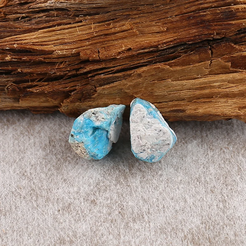 B&F Blue Opal Earring Beads for Jewelry Making, Handmade Natural stones beads, Polished Stones for jewelry Making Supplies