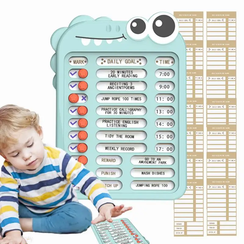 Chore Chart para adultos e estudantes, check-in Board com Checklist Slider, auto-disciplina, White Schedule Board