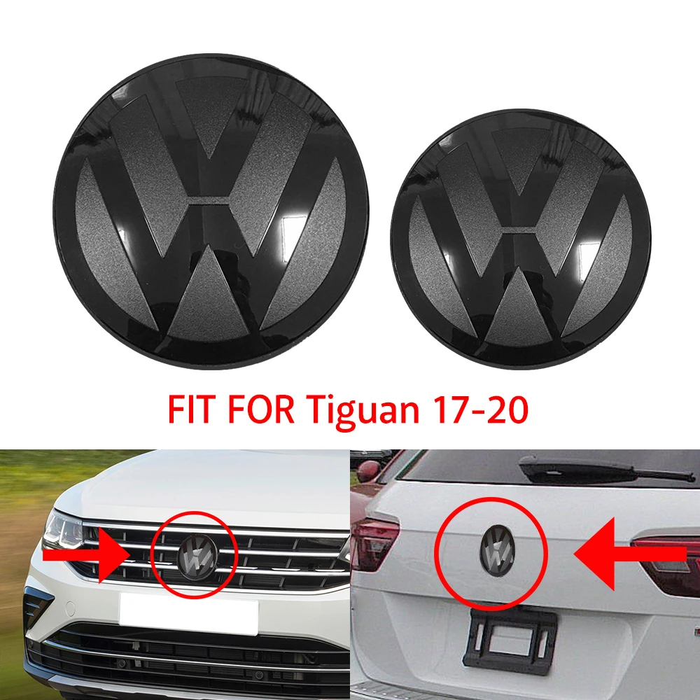 New Car Front Grill Badges Rear Trunk Emblem Lid Covers Logo Stickers For Volkswagen Tiguan 10-17,17-20