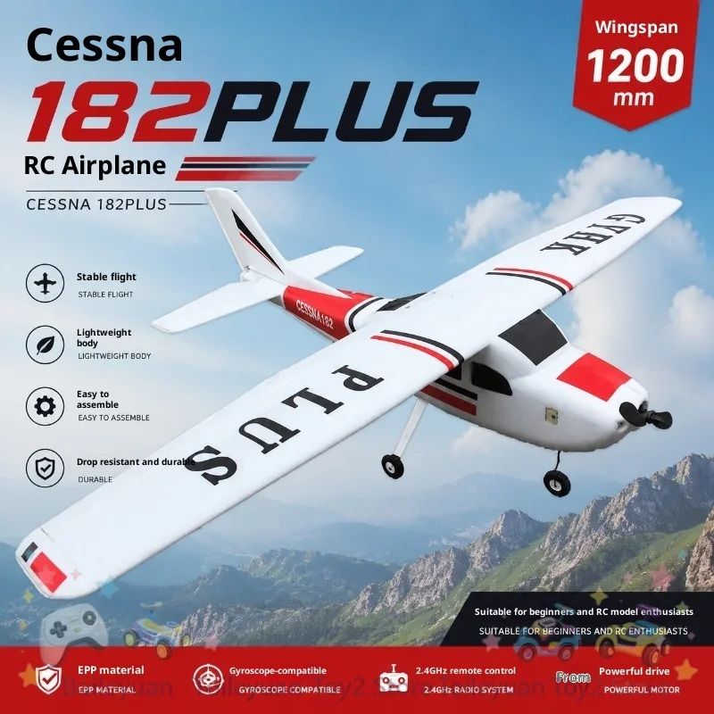 New Cessna 182Plus Rc Airplane Fixed Wing Trainer Glider Empty Airframe Practice Plane For Outdoor Flight Hobby Enthusiasts