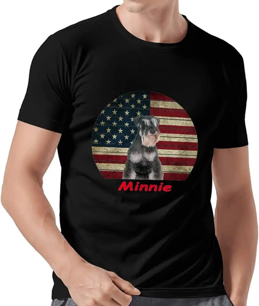 

Australian Shepherd Men's Shirt Patriotic US Flag Custom Dog Lover T-Shirt for Father Day Multi Colors