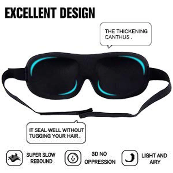 Tcare Soft Sleeping Mask 3D Sleeping Eye Masks Travel Rest Aid Eyes Cover Patch Paded Blindfold Eye Relax Massager Beauty Heath