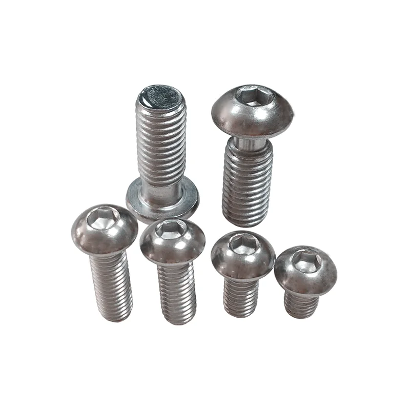 

304 Stainless Steel Hex Socket Head Round Screw Bolt for 2020 3030 4040 Aluminum Profiles M3 M4 M5 M6 M8 Kit Set 8 12 16MM