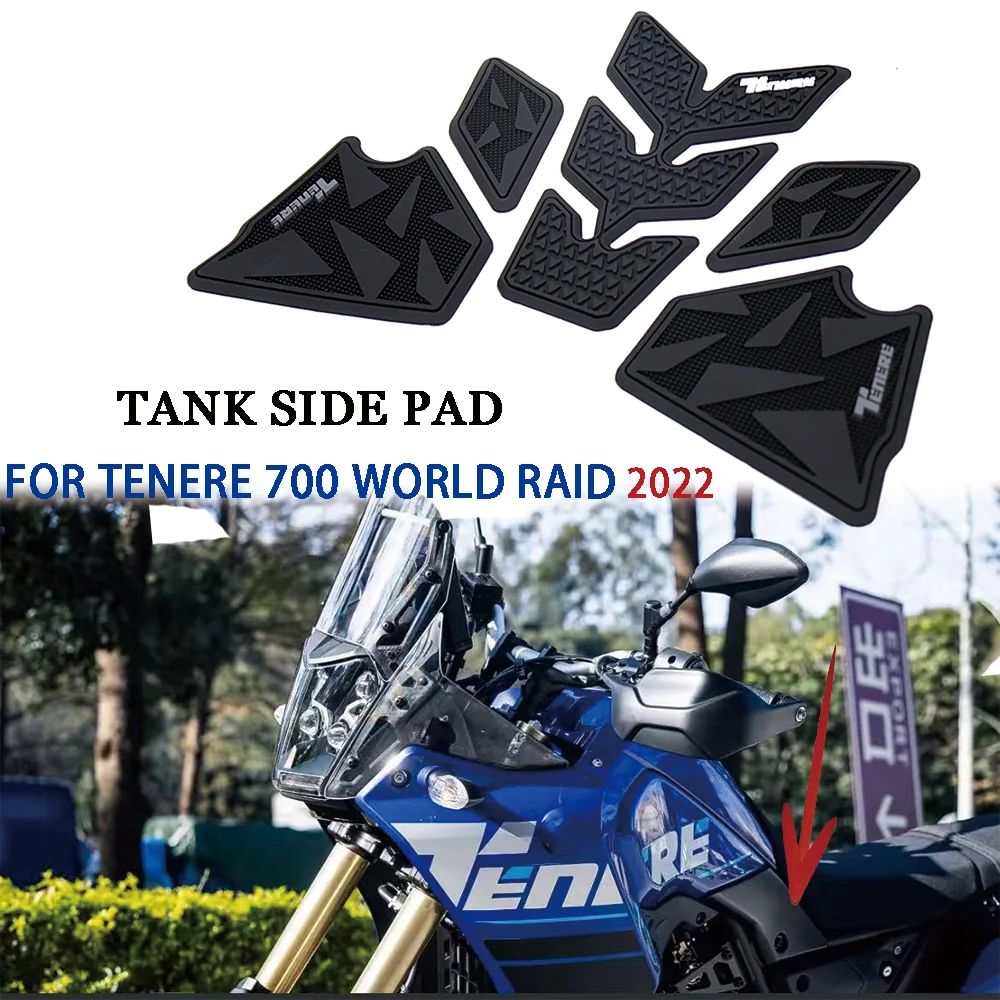 For YAMAHA Tenere 700 T700 T-700 TENERE 700 World Raid 2022 Motorcycle Side Tank Pad Protection Knee Grip Mat Tank sticker