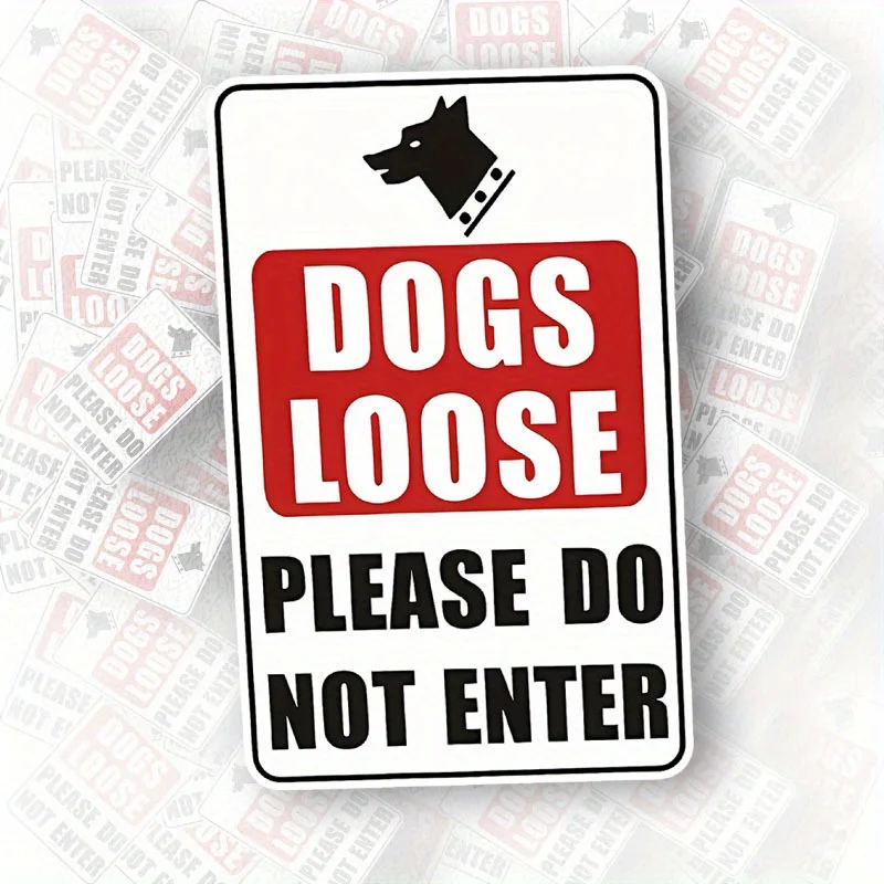 CIFBUY Modern No Dogs Allowed Warning Sign Waterproof Aluminum Wall Art Durable for Yard Fence Gate Home Property Door Decor