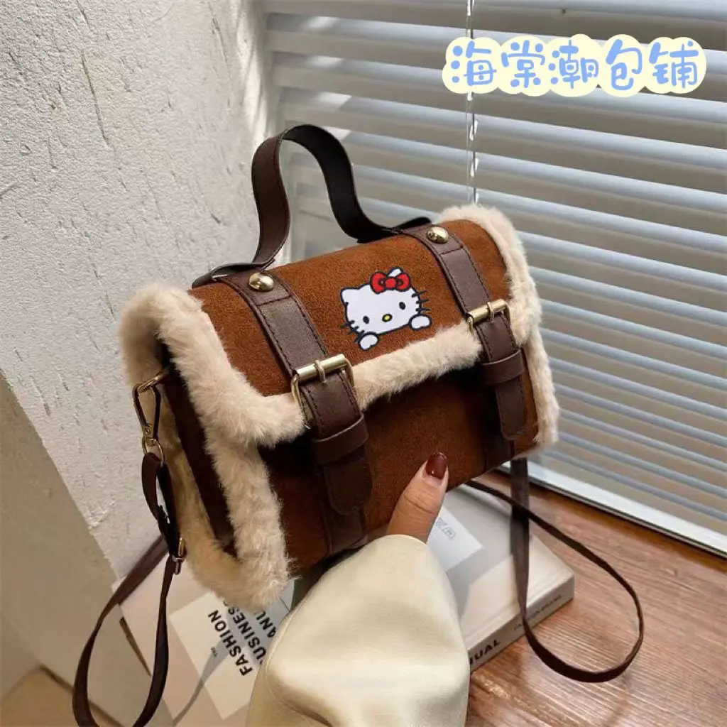 

Sanrio Hello Kitty cartoon Autumn Winter Bag New Trendy Versatile Crossbody Bag Niche Texture Korean Version Cute Handbag Gift