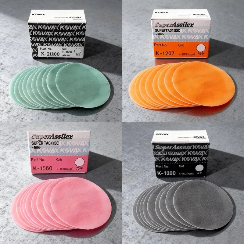 

Круги шлифовальные и полировальные KOVAX SuperAssilex Super Tack Hook And Loop, мини, 3 дюйма (75 мм), P1200-P3000, для мини-полировальной машины, 50 шт. в коробке