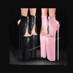 Black Zipper Super Platform Hollow Sandals Thin High Heel Peep Toe Cool Fashion Sexy Summer 2024 Woman Shoes Zapatillas Mujer
