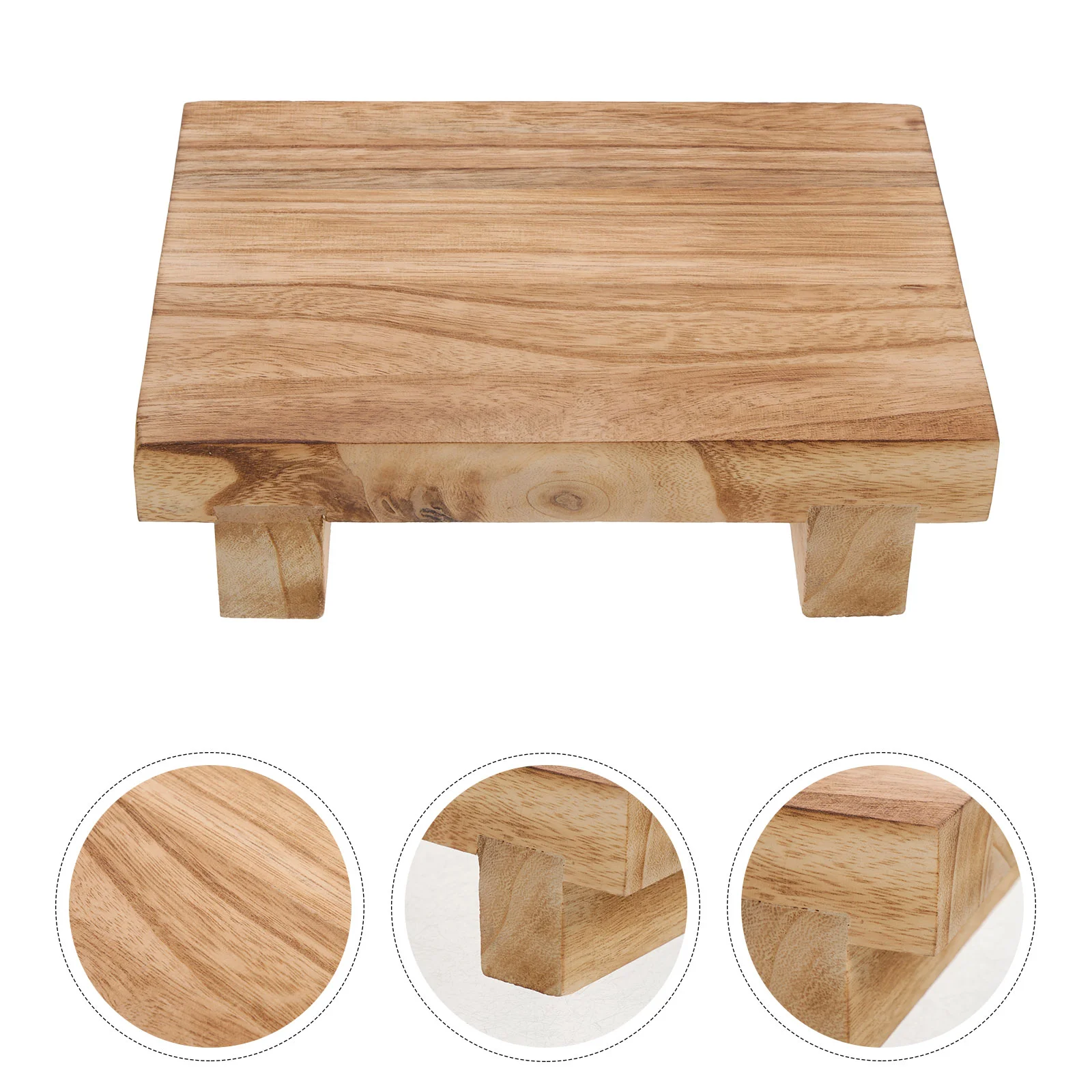 

Table Stool Decorative Pedestal Stand Wood Risers for Simple Display Tray Kitchen Counter Wooden