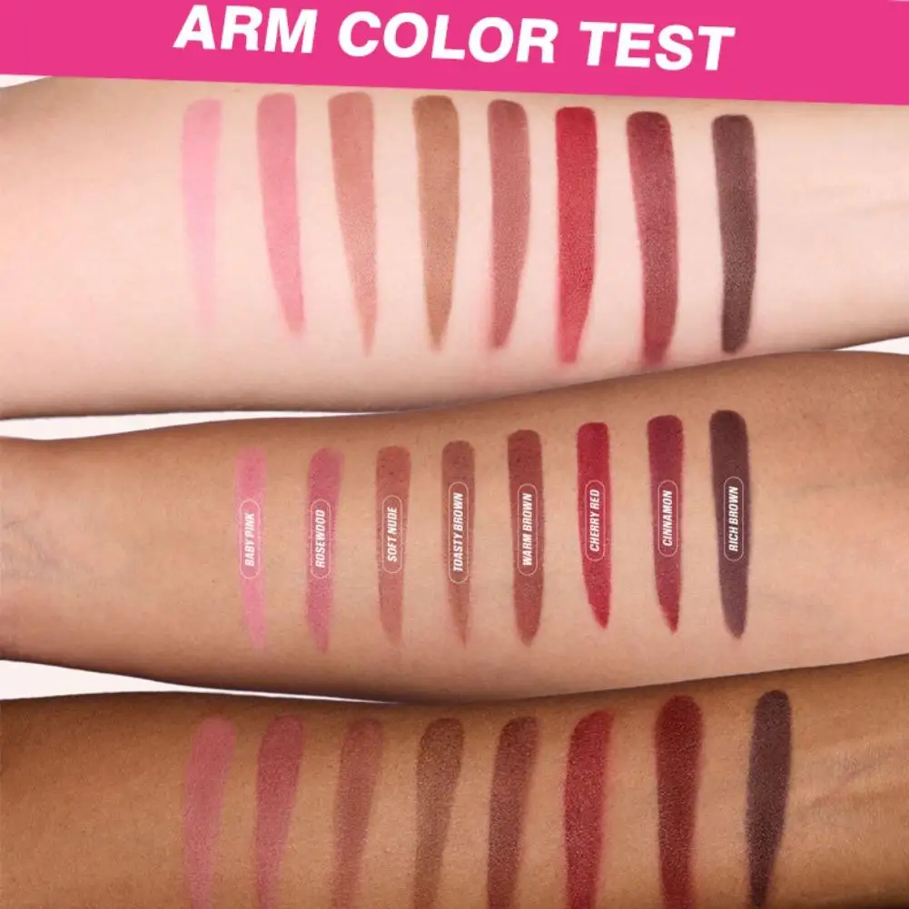 ดินสอเขียนขอบปากเนื้อแมทท์ 8 สี กันน้ำ ติดทนนาน ให้ริมฝีปากดูอวบอิ่ม สีธรรมชาติ ใช้เขียนขอบและแต่งริมฝีปาก
