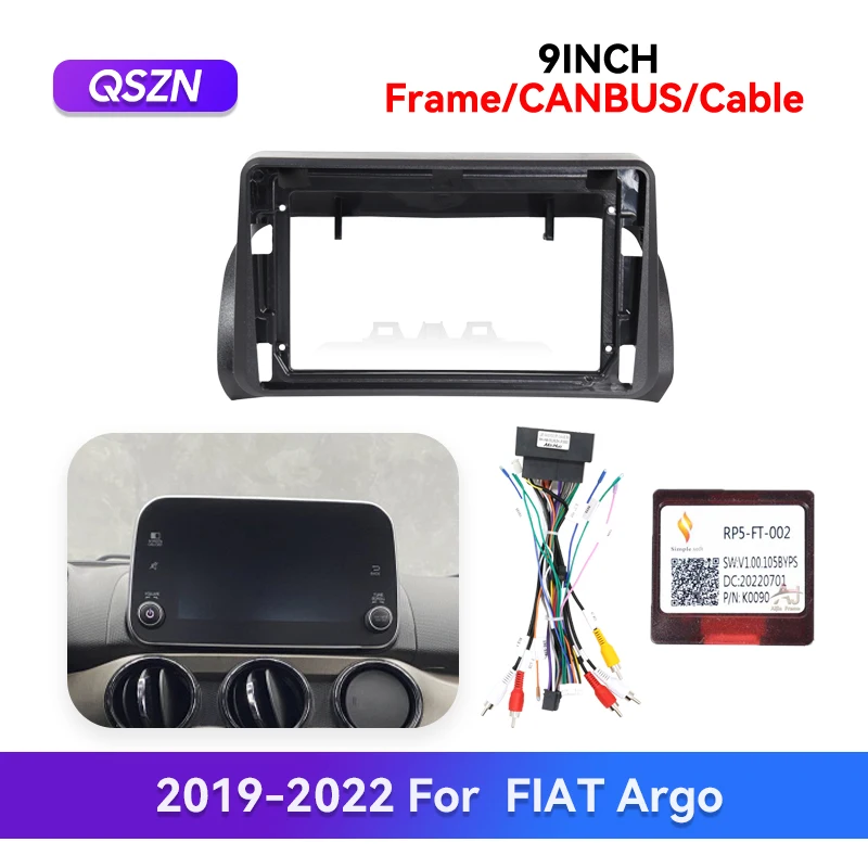 

QSZN Canbus Cable 2019-2022 for FIAT Argo 9 Inch Car Radio Fascia Panel Player Audio Frame Dashboard Mount Kit Coneder Adapter