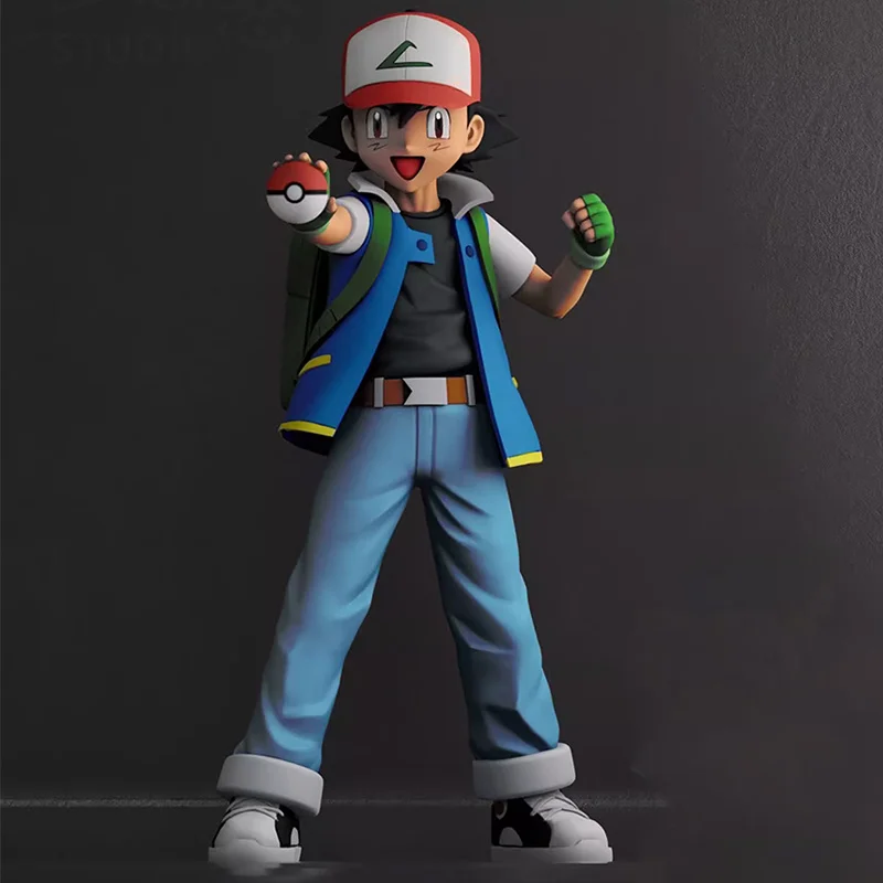 

14cm Pokemon Ash Ketchum Action Figure Full Body Portrait Garage Kit Statue Model Decoration Doll Collection Toys Children Gifts