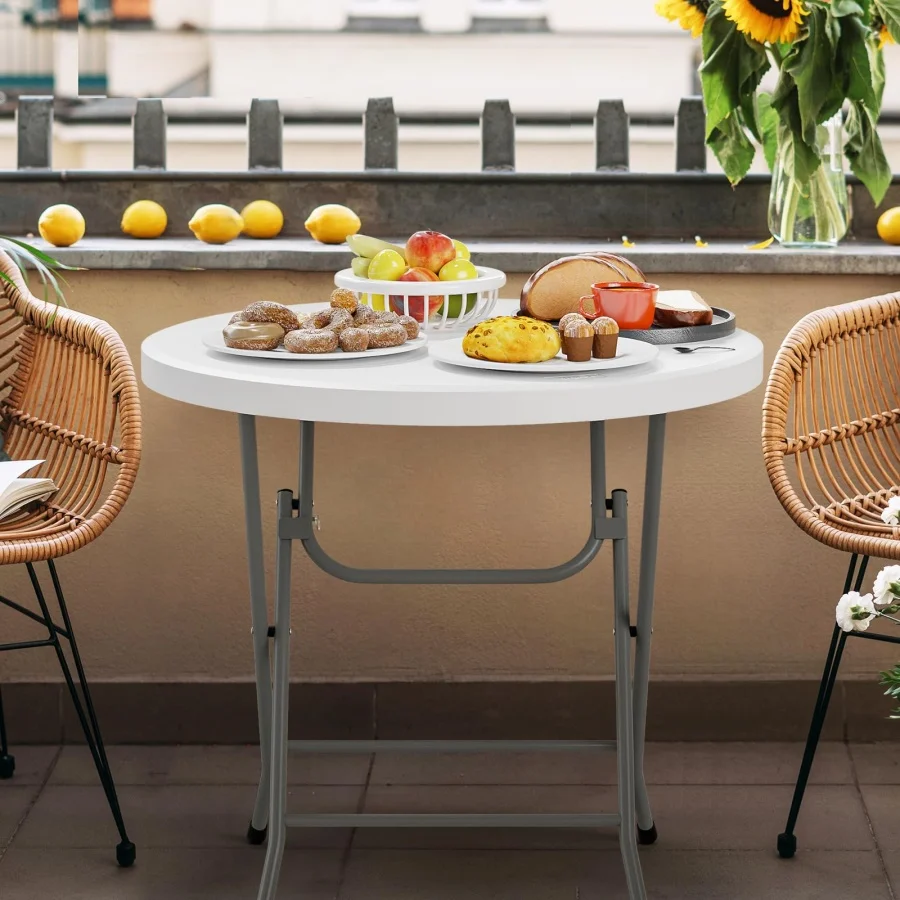 

Круглый складной коммерческий банкетный стол на 32 персоны, портативный пластиковый обеденный стол для кофеен, кухни, мероприятий на открытом воздухе, свадеб и вечеринок