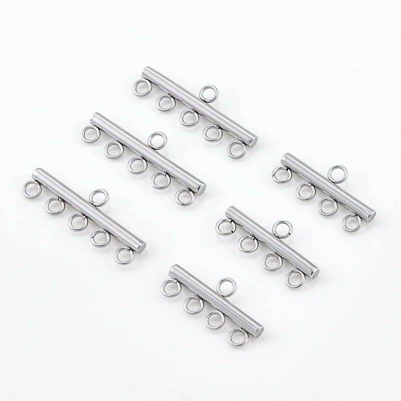 

Stainless Steel Multi Row Porous Connecting Rings Buckle DIY Jewelry Accessories Necklaces Bracelets Tassel Handmade Materials