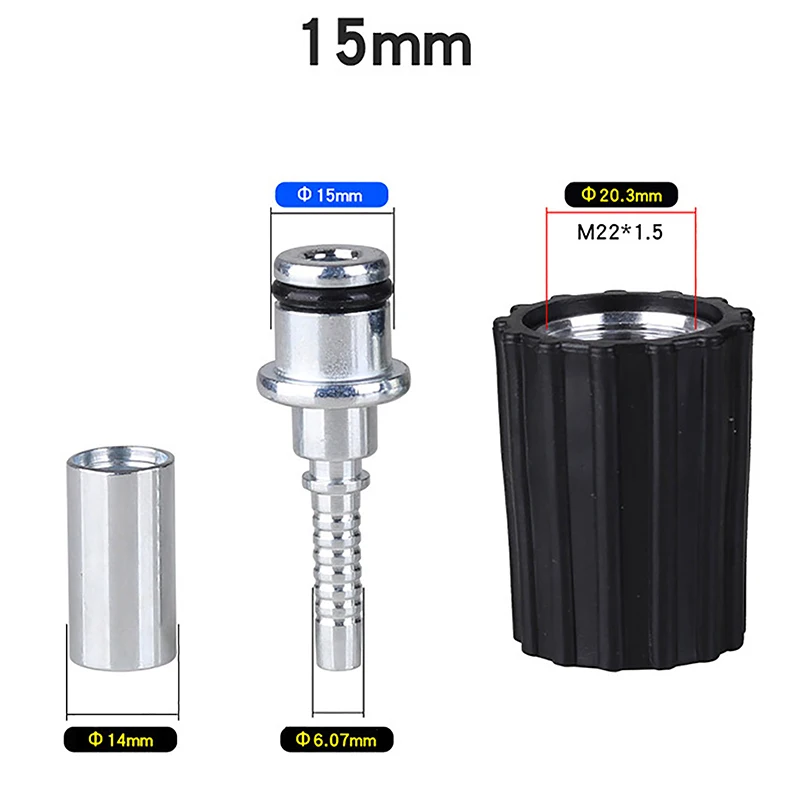 Alta Pressão Lavadora Mangueira Inserir Acessórios, Porca Anel, Água Limpeza Mangueira Encaixe De Tubulação, Torção Conector, M22, D14, D15 mm