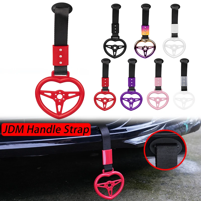 Steering Wheel Styling Tsurikawa Ring Handle Hand Strap Sticker Loops Bumper Warning Ring Bus Car Drift Charm Car Towing Strap