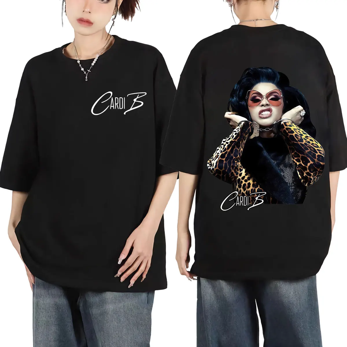 

Rapper Cardi B Graphic T Shirts Men Women Clothing Fashion Aesthetic Short Sleeve T-shirts Summer Casual Loose Cotton T-shirt