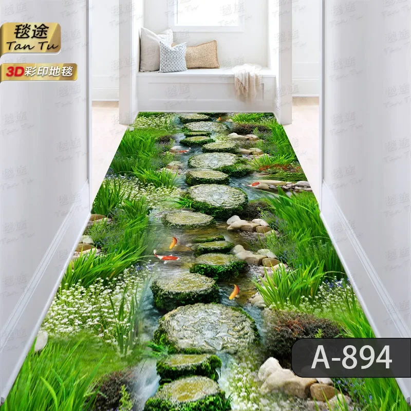 Cliff Scenery 3D Carpets for Living Room Corridor Hallway Rug Wooden Board Bridge Carpets Bedroom Kids Play Kitchen Room Mat