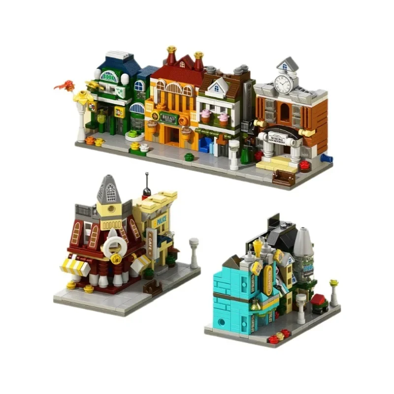 Mini Europäischen Kommerziellen Straße Bausteine Stadt Shop Jazz Club Architektur Ziegel Street View Modell Spielzeug Für Kinder Geschenk