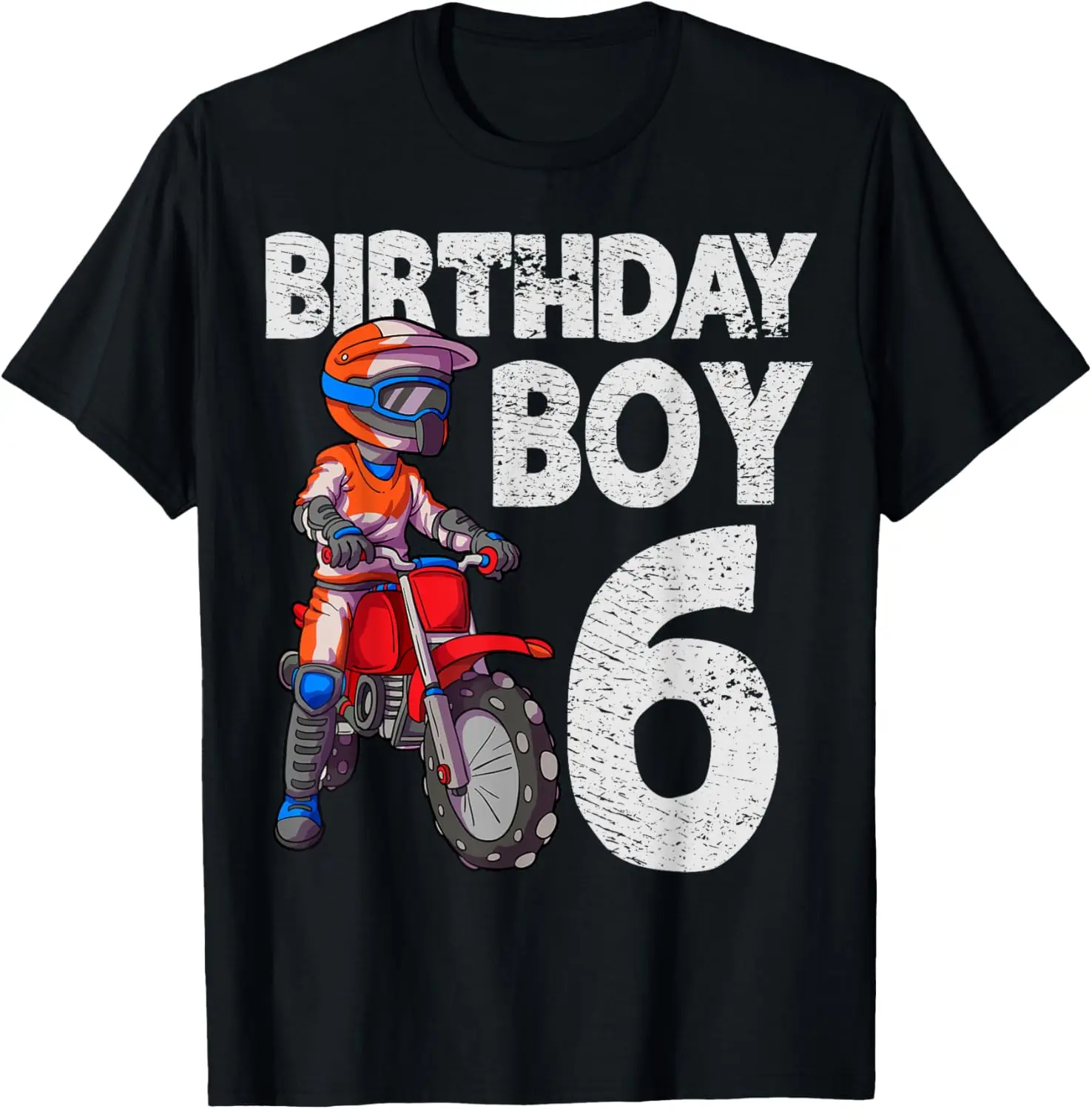 Motocross 6th Birthday Kids MX 6 Year Old Dirt Bike Birthday T-Shirt