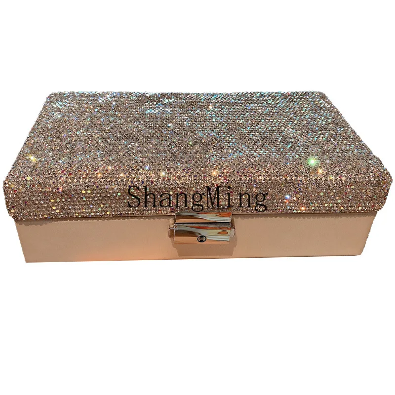 

DSA light luxury high-end square jewelry box high value large capacity multi-functional storage box decoration